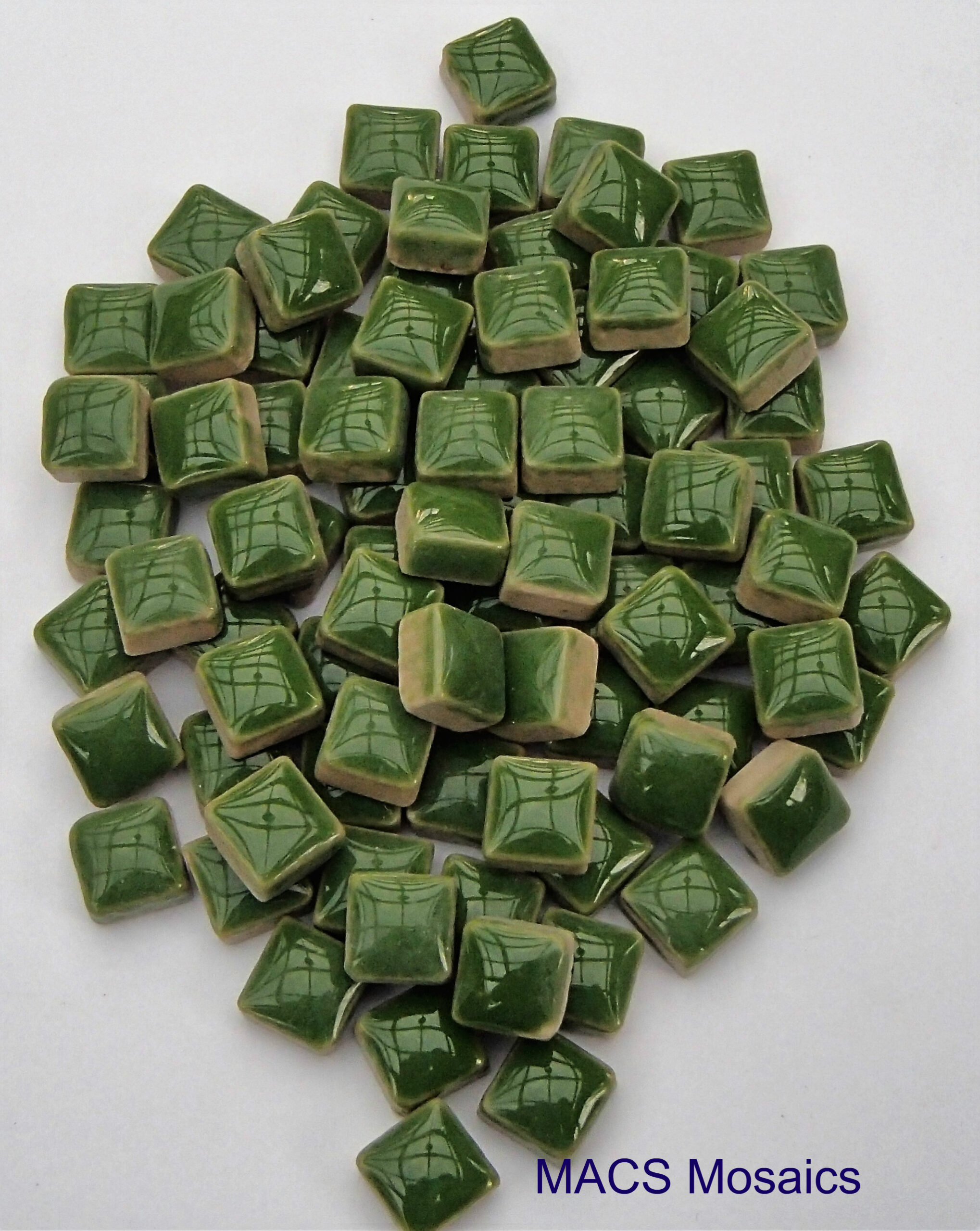 Ceramic Mosaic Tiles 10mm Bottle Green