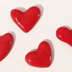 Handmade Ceramic Hearts Red
